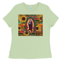 Matcha sunflower serape lady of guadalupe Ladies Tee - RanaPortraitStore