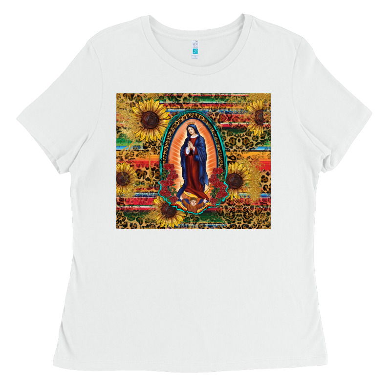 Sunflower Serape Lady Of Guadalupe Ladies Tee by RanaPortraitStore | Teevron
