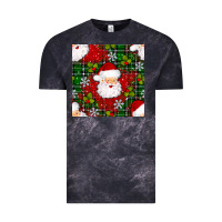 Cloud Black Christmas Santa Claus Seamless Pattern Vintage Tee - BundleAndBundleShop