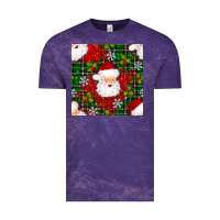 Cloud Purple Christmas Santa Claus Seamless Pattern Vintage Tee - BundleAndBundleShop