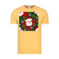 Vintage Mustard Christmas Santa Claus Seamless Pattern Vintage Tee - BundleAndBundleShop