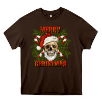 Chocolate Brown Merry Christmas Heavy Core Tee - RanaPortraitStore