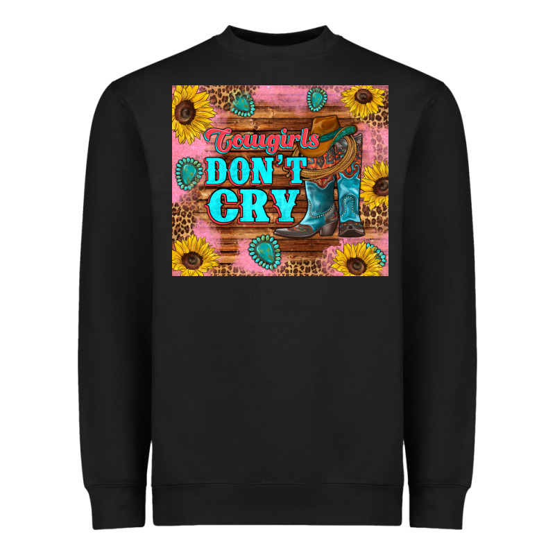 Cowgirls Don't Crty Boots Hat Sunflowers Tumbler Heavyweight Sweatshirt by Artiststas | Teevron