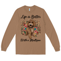 Toasted Coconut life is better with a maltipoo Long Sleeve Tee - BarkalooDesign