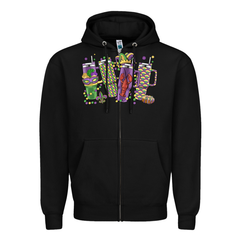 Mardi Gras Coffee Zipper Hoodie by MaliasSmallBusiness | Teevron