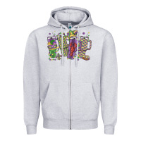 Heather Grey mardi gras coffee Zipper Hoodie - MaliasSmallBusiness