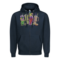 Navy mardi gras coffee Zipper Hoodie - MaliasSmallBusiness