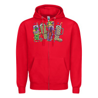 Red mardi gras coffee Zipper Hoodie - MaliasSmallBusiness
