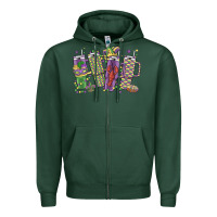 Sports Green mardi gras coffee Zipper Hoodie - MaliasSmallBusiness