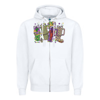 White mardi gras coffee Zipper Hoodie - MaliasSmallBusiness