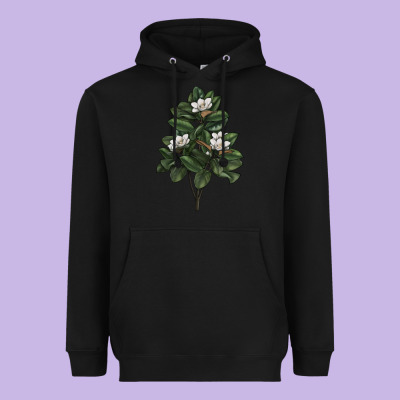 Magnolia Flower Illustrations Heavyweight Hoodie Designed By Lillyallendesigns
