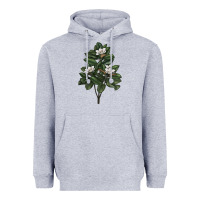 Heather Grey Magnolia Flower Illustrations Heavyweight Hoodie - LillyAllenDesigns