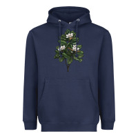Navy Magnolia Flower Illustrations Heavyweight Hoodie - LillyAllenDesigns
