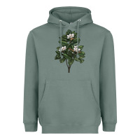 Sage Magnolia Flower Illustrations Heavyweight Hoodie - LillyAllenDesigns