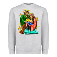 Heather Grey oh holy night  with cross ado Heavyweight Sweatshirt - AdoDesignShop