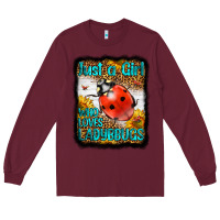Burgundy Western Just A Girl Who Loves Ladybug Long Sleeve Tee - LillyAllenDesigns