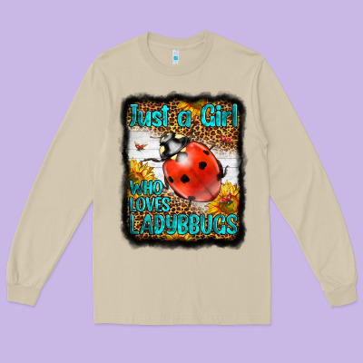 Western Just A Girl Who Loves Ladybug Long Sleeve Tee Designed By Lillyallendesigns