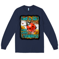 Navy Western Just A Girl Who Loves Ladybug Long Sleeve Tee - LillyAllenDesigns