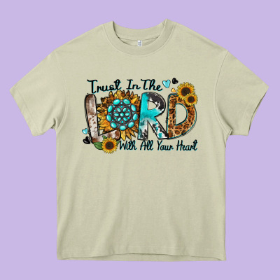 Trust In The Lord With All Your Heart Heavy Core Tee Designed By Zillion Design Studio
