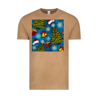 Vintage Camel christmas trees and bells seamless pattern Vintage Tee - BundleAndBundleShop