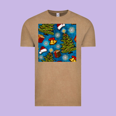 Christmas Trees And Bells Seamless Pattern Vintage Tee Designed By Bundleandbundleshop