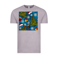 Vintage Zinc christmas trees and bells seamless pattern Vintage Tee - BundleAndBundleShop