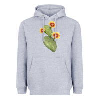 Heather Grey Opuntia Phaeacantha Cactus Heavyweight Hoodie - LillyAllenDesigns