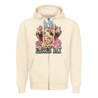 Sandshell Easter Day Cow Zipper Hoodie - NancyCooperArtShop