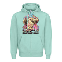 Seafoam Easter Day Cow Zipper Hoodie - NancyCooperArtShop