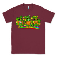 Burgundy st patricks day gnomes shamrock gold rainbow Classic Tee - Artiststas