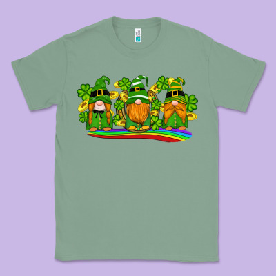 St Patricks Day Gnomes Shamrock Gold Rainbow Classic Tee Designed By Artiststas