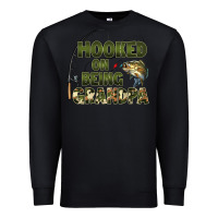 Black fish lures hooked on being grandpa Premium Sweatshirt - Artiststas