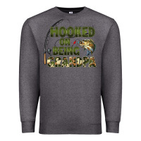 Charcoal Heather fish lures hooked on being grandpa Premium Sweatshirt - Artiststas
