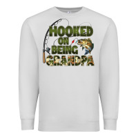 Dove Grey fish lures hooked on being grandpa Premium Sweatshirt - Artiststas