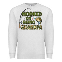 Oatmeal Heather fish lures hooked on being grandpa Premium Sweatshirt - Artiststas