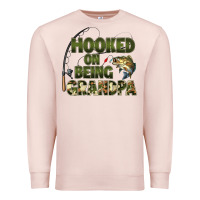 Pale Pink fish lures hooked on being grandpa Premium Sweatshirt - Artiststas
