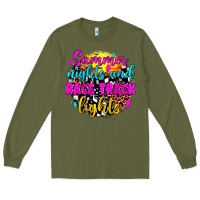 Army Green summer nights and race track lights Long Sleeve Tee - JahusDesignShop