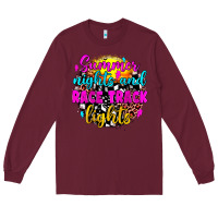 Burgundy summer nights and race track lights Long Sleeve Tee - JahusDesignShop
