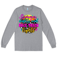 Heather Grey summer nights and race track lights Long Sleeve Tee - JahusDesignShop