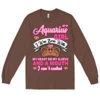 Chestnut As a Aquarius Girl I was Born with My Heart on my Sleeve and a mouth Long Sleeve Tee - Jasminsmagicworld