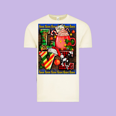 Love Coffee Cup Christmas Vintage Tee Designed By Adodesignshop