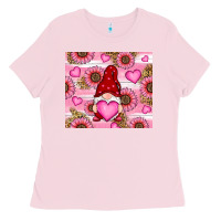Bubblegum Pink valentines day gnomes Ladies Tee - RanaPortraitStore