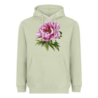 Matcha Peony Flower Illustrations Heavyweight Hoodie - LillyAllenDesigns