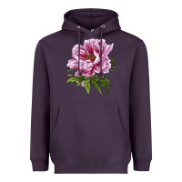 Plum Peony Flower Illustrations Heavyweight Hoodie - LillyAllenDesigns