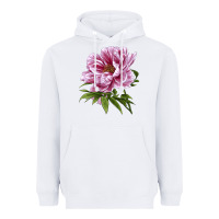 White Peony Flower Illustrations Heavyweight Hoodie - LillyAllenDesigns