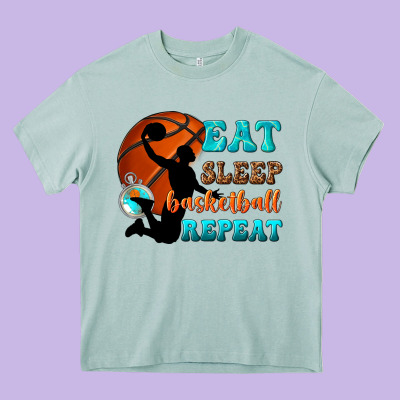 Eat Sleep Basketball Repeat Heavy Core Tee Designed By Texasbilliewilder