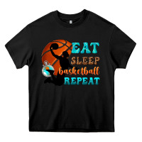 Black eat sleep basketball repeat Heavy Core Tee - texasbilliewilder
