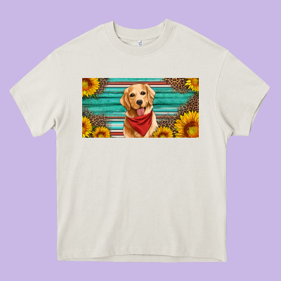 Golden Retriever License Plate Heavy Core Tee Designed By Artiststas