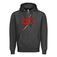 Charcoal Heather dirty thirty lightning bolt Zipper Hoodie - MaliasSmallBusiness