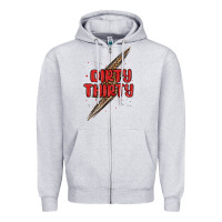 Heather Grey dirty thirty lightning bolt Zipper Hoodie - MaliasSmallBusiness